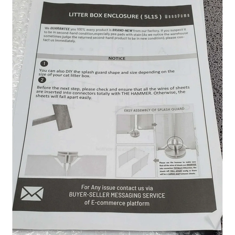Meexpaws Cat Litter Box Enclosure Splash Guard Extra Large 28L x 21.5W x 18H Inc